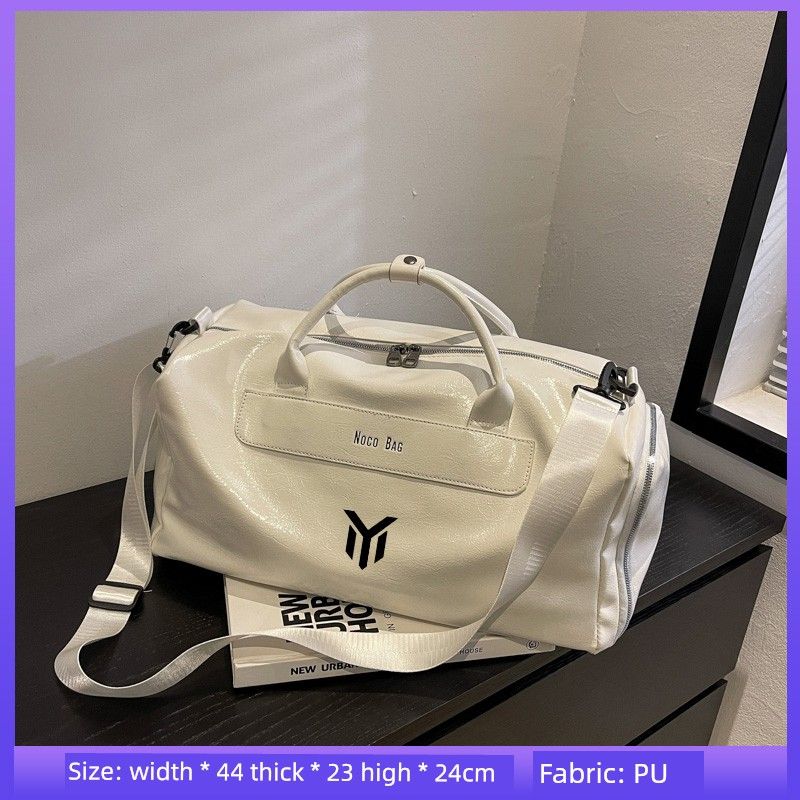 

Nyck Joint Name Trendy Brand Shoulder Bag Dry Wet Separation Business Trip Cosmetics Bag Female Large Capacity Male Swimming Gym Bag 1096-White Upgrade