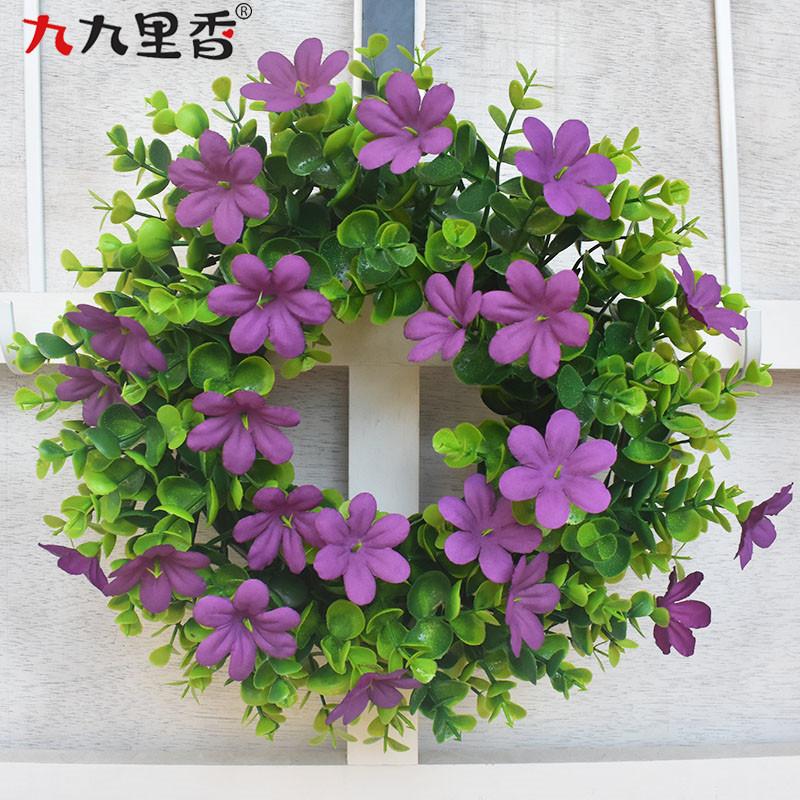 Spring Simulation Grass Ring Door Decoration Small Eucalyptus Wreath, Eucalyptus Leaf Wreath, Simulation Wreath Door Decoration