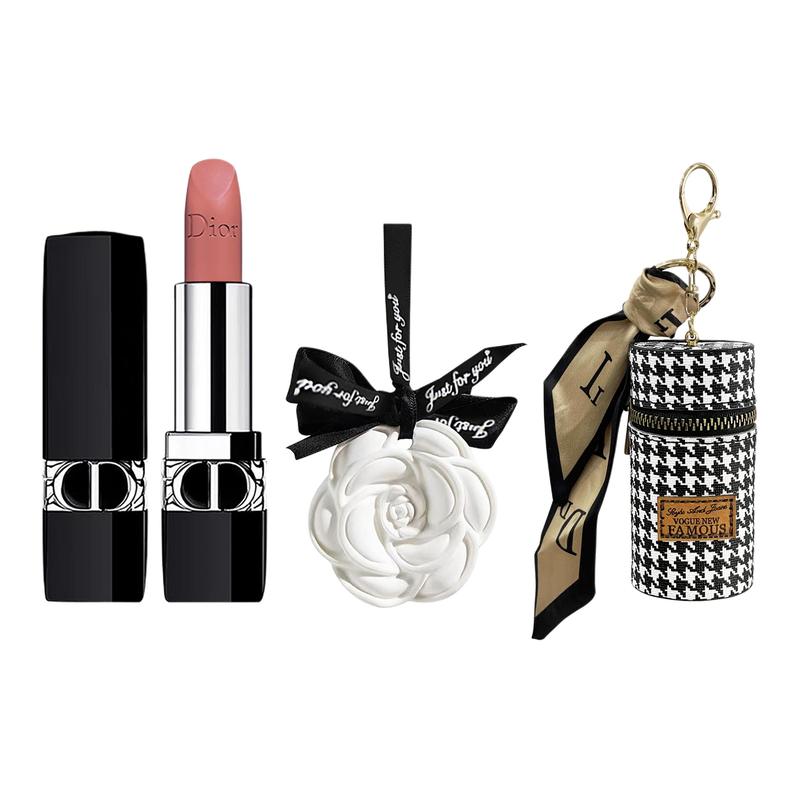 

DIOR Lipstick Velvet 100 1.5g+Camellia Fragrance+Houndstooth Lipstick Bucket синий