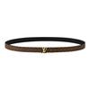 Louis Vuitton Cintura in pelle liscia con fibbia e stampa logo stile donna marrone 1,5 cm