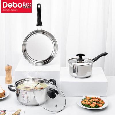 Debo Bologna Stainless Steel 3-Piece Cookware Set