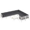 Vidaxl 10-Cz. Garden Lounge Set, With Cushions, White