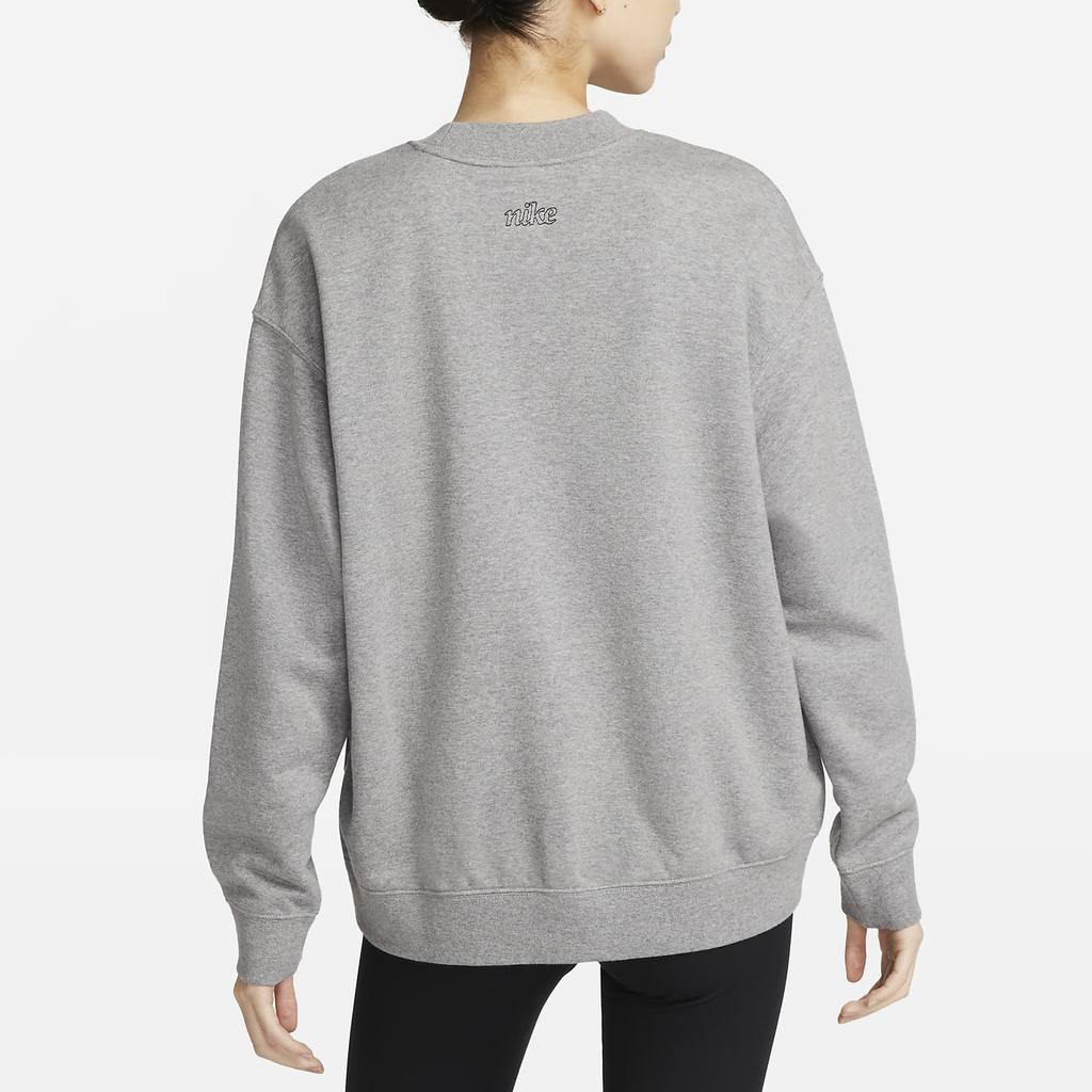 Nike Logo Pullover Crewneck Long Sleeve Sweatshirt Women Sweatshirt Gray DQ5543-091