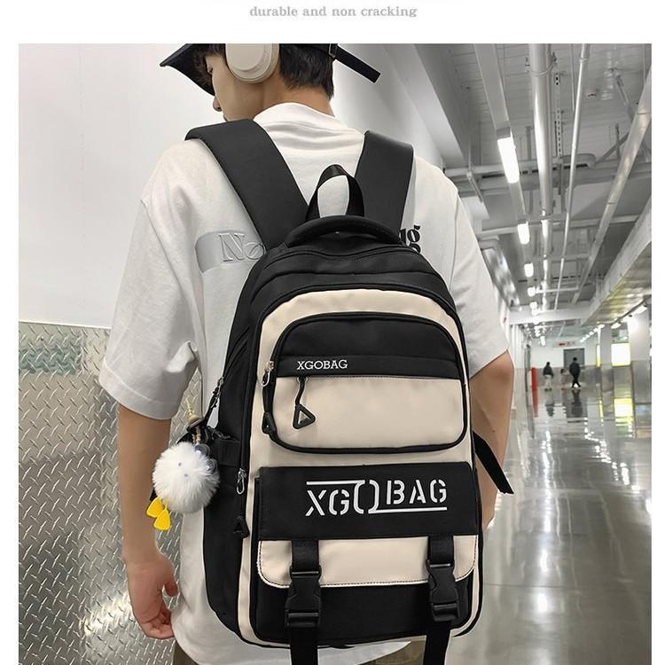 Schoolbag1011 New Large Capacity Casual Versatile Middle and High School Students Travel Lightweight Burden Reduction Ridge Backpack