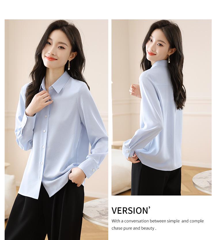 2025 Autumn Women's White Drapey Professional Shirt: Niche Design for Workplace