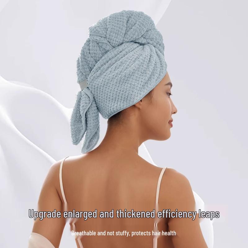 Extra Large, Extra Thick Quick-Dry Women's Hair Towel - Class A Pure Cotton, Absorbent, Head Wrap