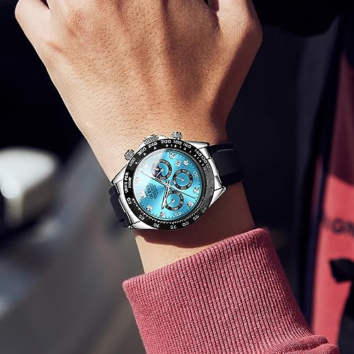 Męski Zegarek OLEVS, Stylowy, Czytelny, Popularny, Marka Modowa, Japoński Mechanizm Kwarcowy, Silikonowy Pasek Chronograf, Wyświetlacz Daty, Wodoodporny, Busi
