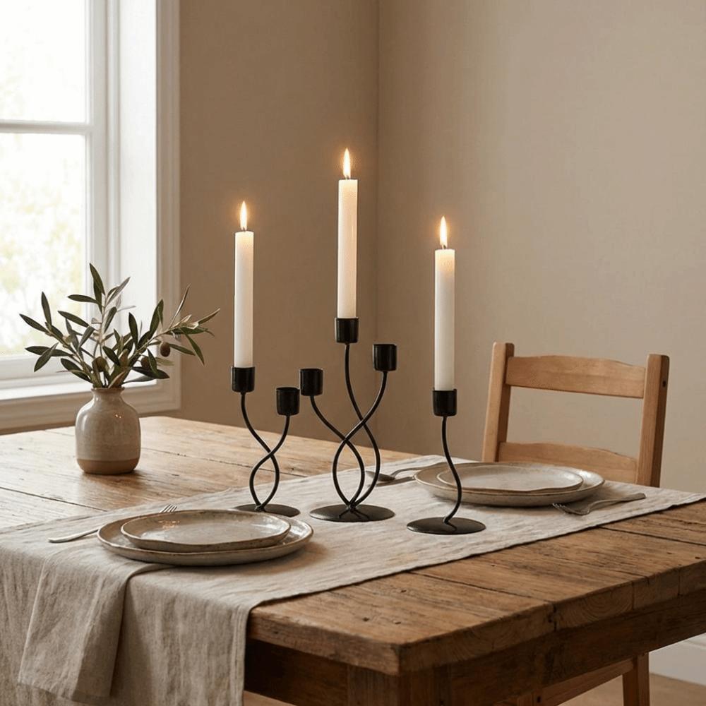 2/3 Heads Candle Holder Romantic Iron Candles Stand Minimalist Long Candle Candlestick  Party