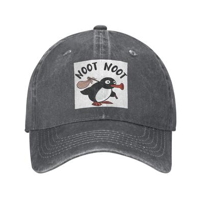 Cute Pingu Penguin Fishing Denim Fabric Cap Casual Baseball Caps Adjustable Hat Summer Unisex Baseball Hats