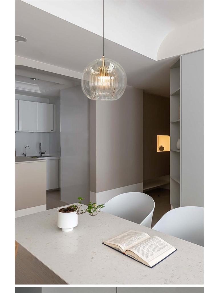 Nordic Minimalist Glass Ball Pendant Light for Cafe, Restaurant, Bar, Window, or Bedside.
