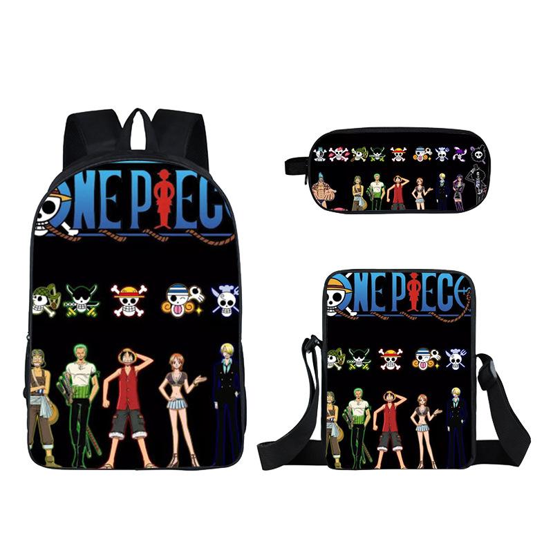 One Piece Anime-themed School Bag/backpack and Messenger Bag Set (three Pieces) 7514 KTB