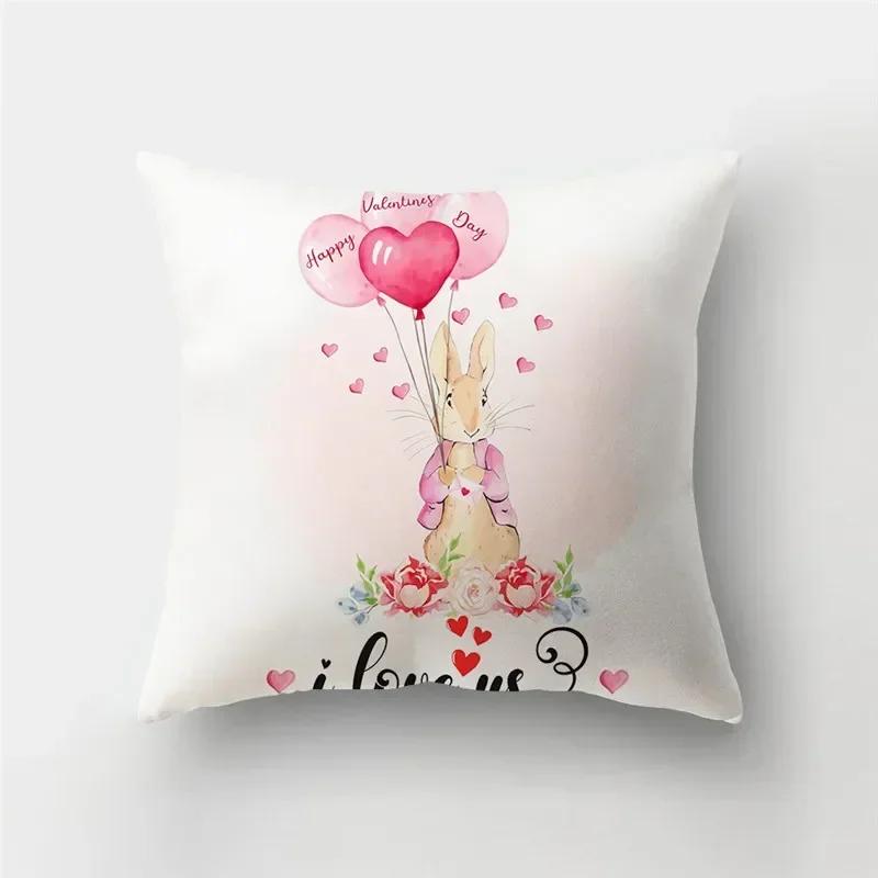 45*45cm Red Pink Heart Pillowcase Home Decor Seat Living Room Sofa Pillowcase Valentines Day Love Cushion Cover