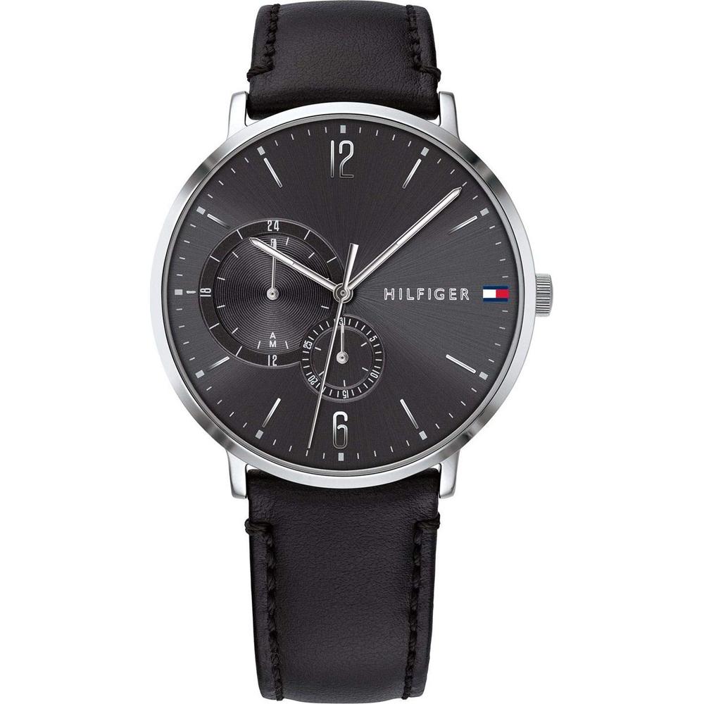 

Tommy Hilfiger Brooklyn Black Dial Black Leather Strap Men s Quartz Watch 1791509 чёрный