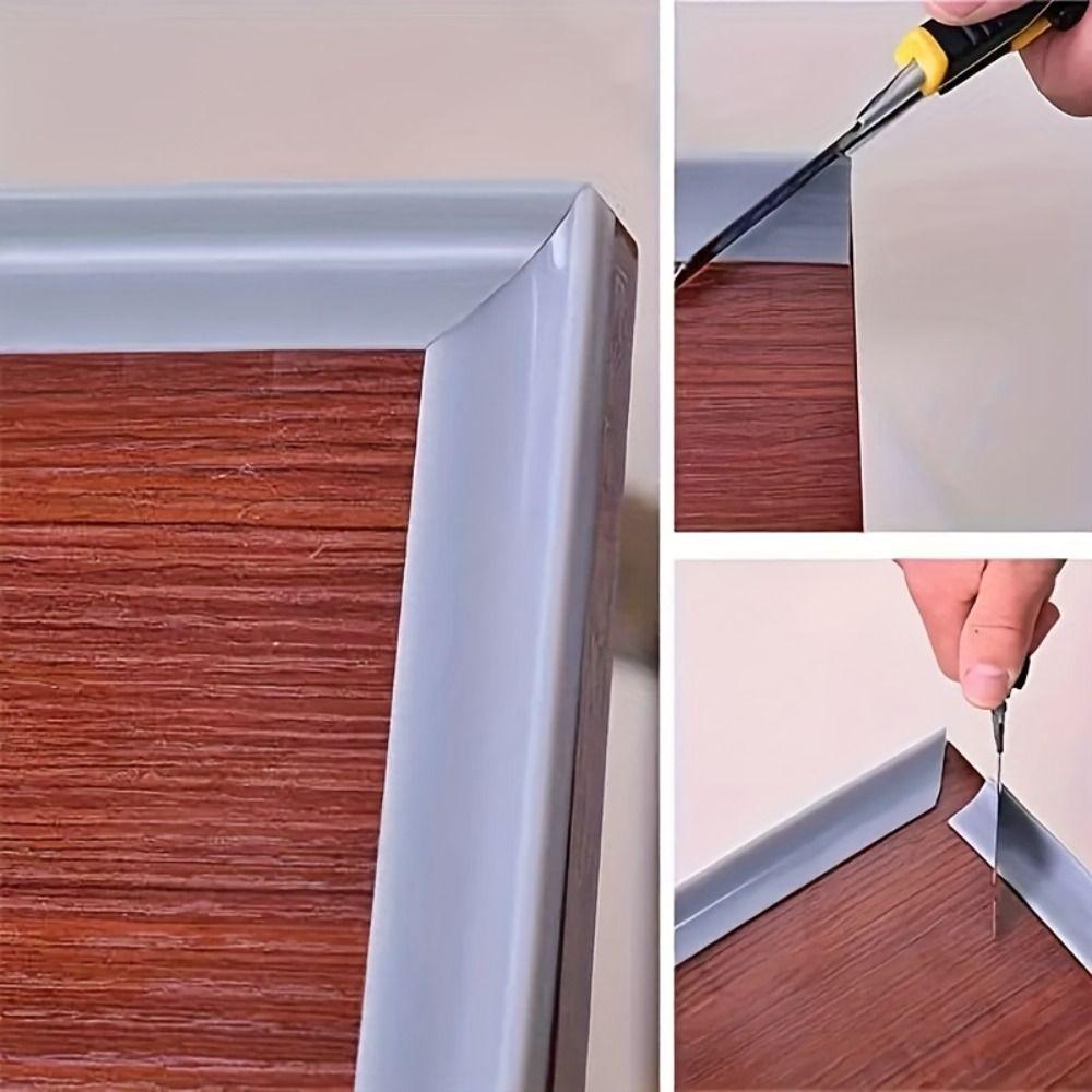 Self-Adhesive Floor Retaining Barrier L-shaped Shower Barrier Silicone Water Barrier  Toilet Sinks