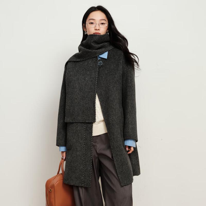 Elva' Island Women's Double-Sided Wool Blend Short Coat