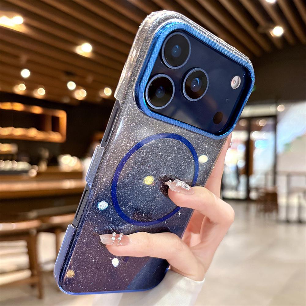 

Full Screen Starry Glitter For Magsafe Magnetic Phone Case For iPhone 17 16 15 14 13 12 11 Pro Max Plus Air Gradient Back Cover iPhone 11 Pro