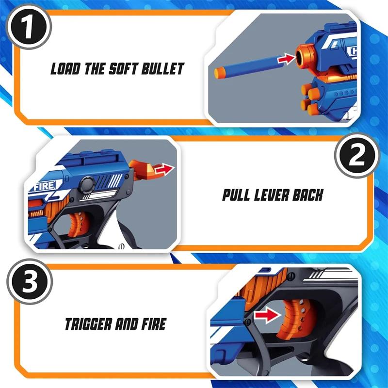 Manually Toys Soft Bullets Guns Blasting Gun Toys with 10Pcs Foam Darts Toy Guns for Boys Girls Kids and Teens