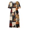 Women's Halloween Print Round Neck Pocket Dress Casual