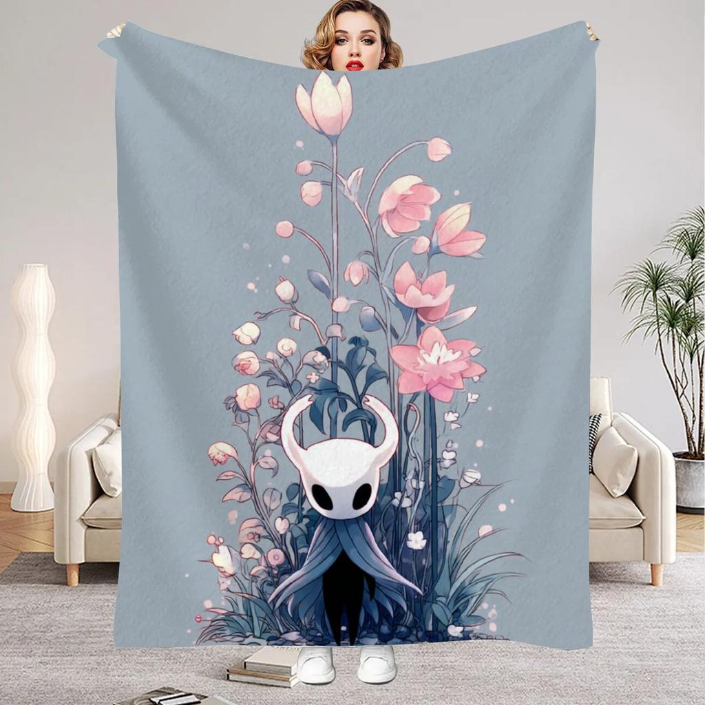 Hollow Knight Blanket Cartoon Game Printed Flannel Blanket for Home Living Room Bedroom Decor New Year Christmas Gift for Fans