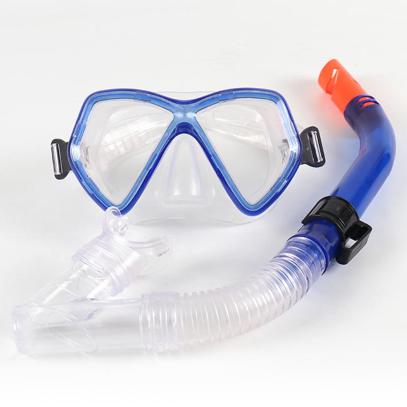 Kids Diving Equipment scuba Diving Mask Ank Snorkel Tube Shockproof Anti-fog Swimming Goggles Underwater Snorkeling Mask синий