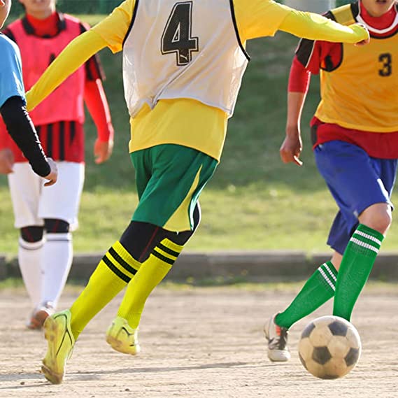 Unisex Compression Socks Football Socks Non-Slip Long Tube Knee High Stockings Socks Striped Soccer Socks Running Sports Socks