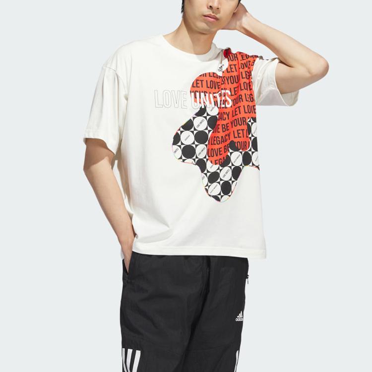 Adidas Grafisk Pride T-skjorte Unisex Topper Hvit HZ3121