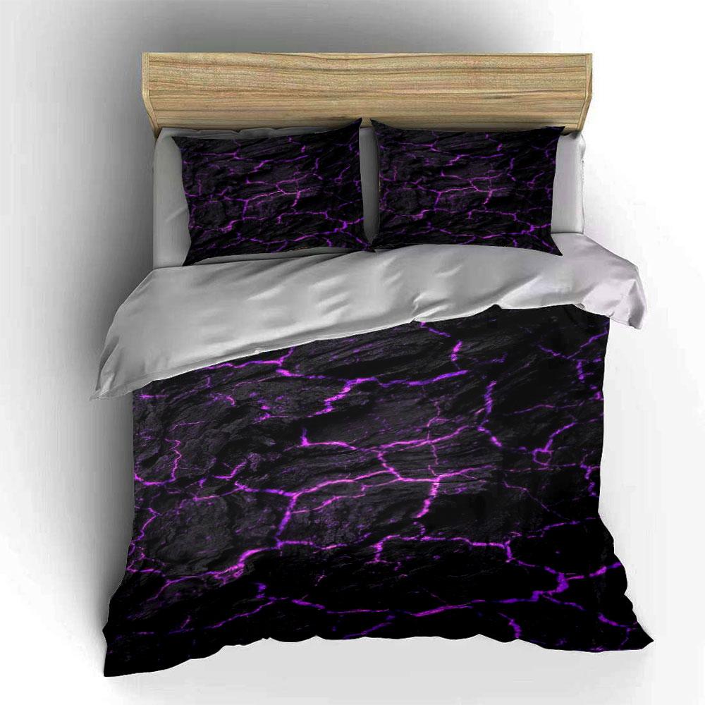 Purple Lightning Cracks Pattern. Bedding Sets Duvet Cover Sets Duvet Covers Pillowcases(1 * Duvet Cover 2 * Pillowcases, Without Duvet Insert)