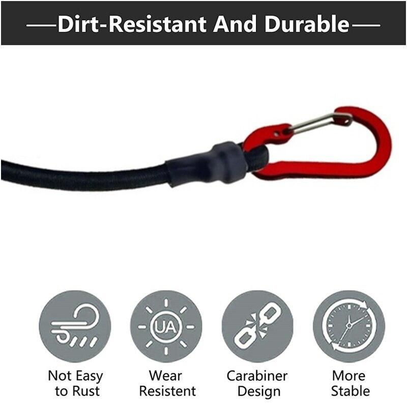 Mini Rubber Bungee Cords Extra Strong Bungee Straps Heavy Duty Elastic Tie Downs Straps For Tents Cargo Kayak Boat Tarp Luggage