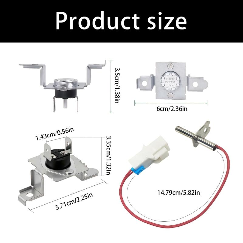 AGM30045804 Dryer Thermistor and Thermostat Kit High Limit Thermostat Clothes Dryer Parts for Enhanced Durability