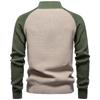 Men's European Stand Collar Half-Zip Sweater - Solid Color, Versatile Fall/Winter Style, Long Sleeve Trendy Casual Wear.