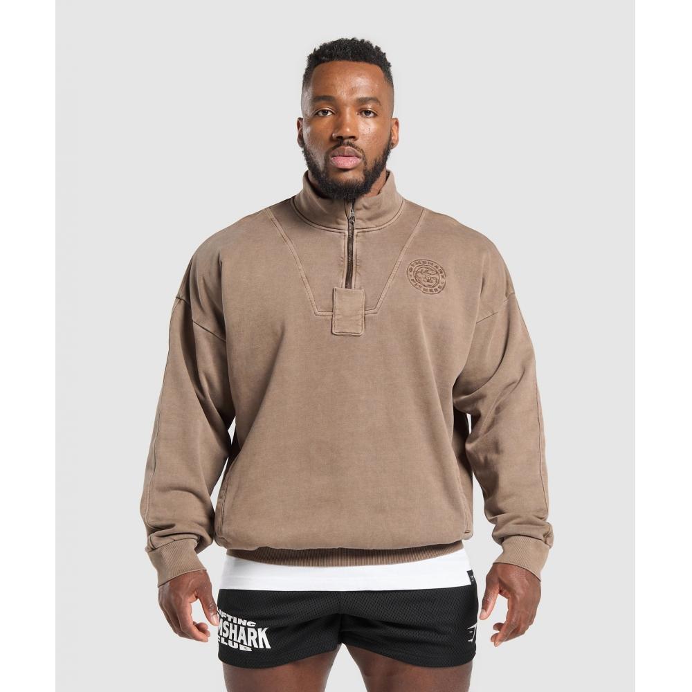 

Gymshark Premium Legacy 1 4 Zip Soft Brown A7a3m Ncrd XS