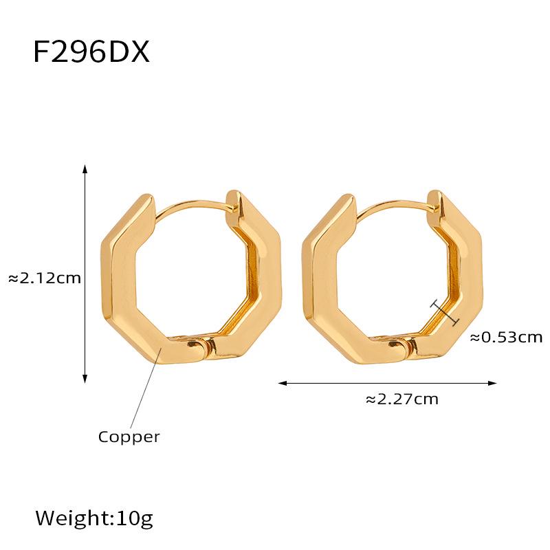 

Минималистичные геометрические медные серьги-октагоны