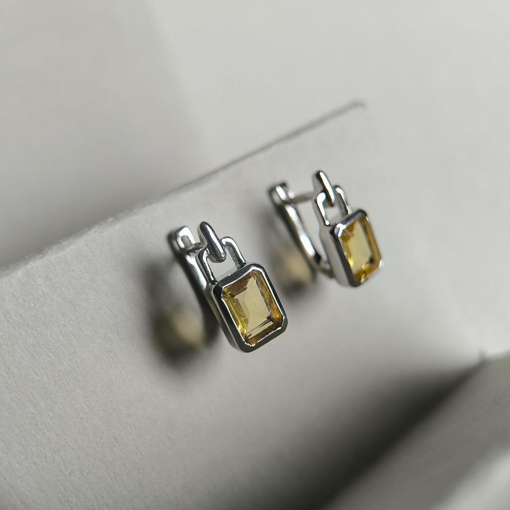 Серебряные серьги с цитрином nano 2.333ct (2189992)