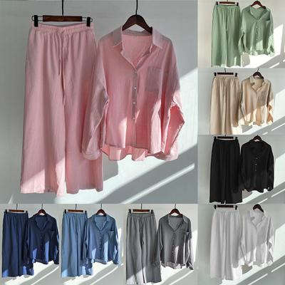 2 Pçs/set Outono Blusa Calças Conjunto Fabuloso Cardigan Cor Sólida Roupas de Uso Diário