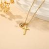 Unisex Fashion Necklace with Sports Ball Crucifix Pendant Basketball Volleyball Softball Adjustable Lightweight Copper
