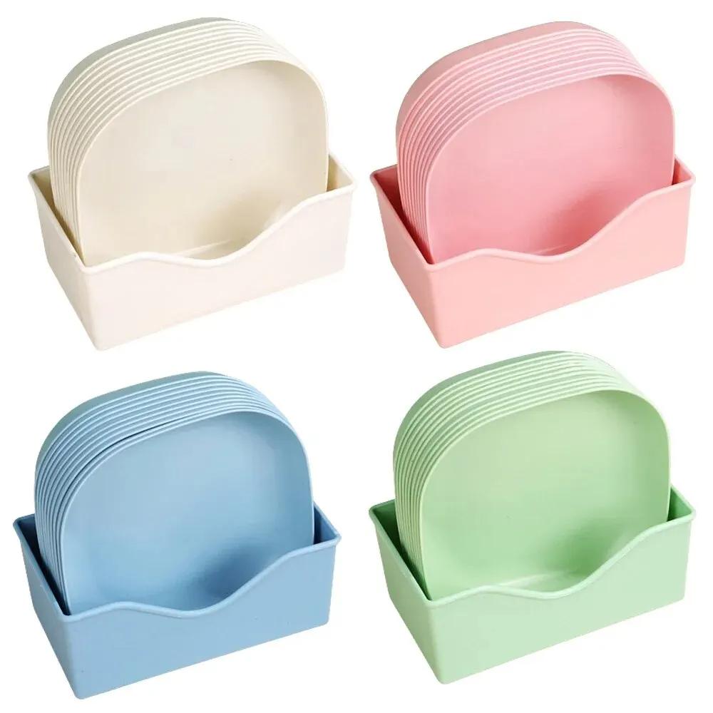 10Pcs Multi-function Spit Bone Dish Household Food Grade Plastic Spit Bone Dish Round Square Set Dining Table Garbage Plate