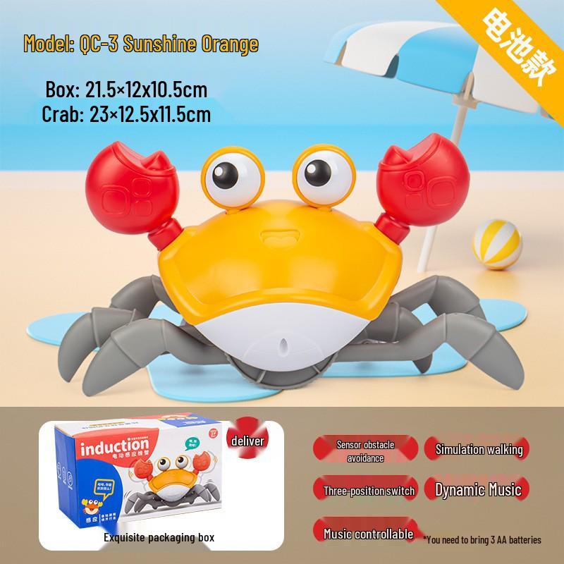 Electric Induction Crab Toy for Kids: Crawling and Obstacle-Avoiding Play