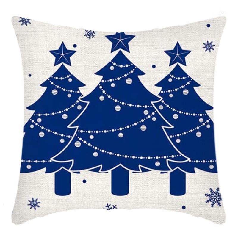 New Christmas Pillowcase Linen Digital Printed Short Plush Christmas Pillowcase Cushion Cover