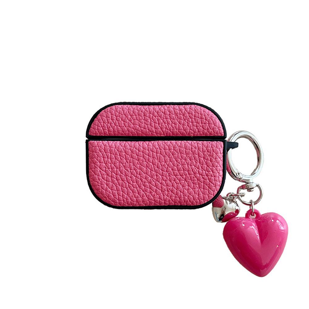 Simple solid color leather pattern for AirPods 1 apple bluetooth wireless headset cover pro1 protective cover 1/1 generation female