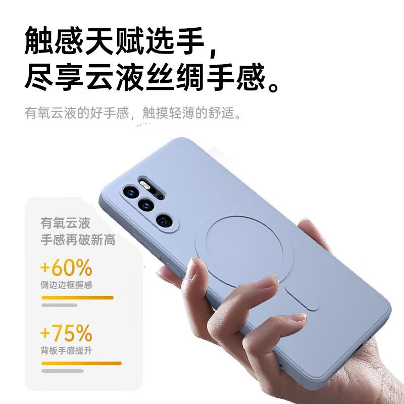 KEKLLE Skin-Friendly Magnetic Case for Huawei P30 Pro Liquid Silicone Full-Cover Soft Protective Case Midnight Black