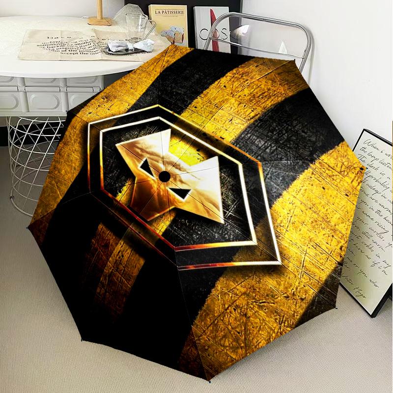 1PC Powerful Symbol Design Printed Umbrella Folding umbrella, automatic umbrella 8-Frame for Travel, camping Fan gifts Christmas Gifts