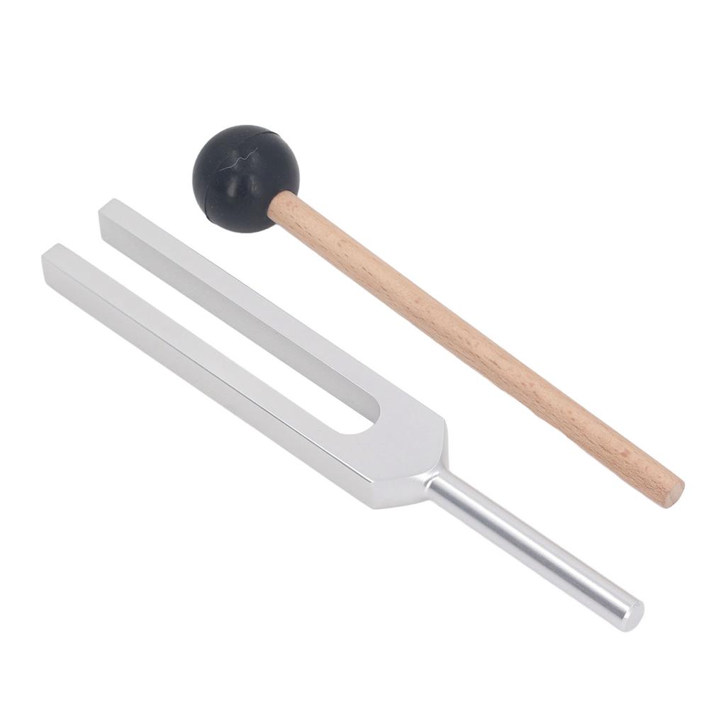 Tuning Fork 528Hz Aluminum Alloy Tuning Fork with Silicone Hammer and Cleaning Cloth for Chakra Healing Meditation