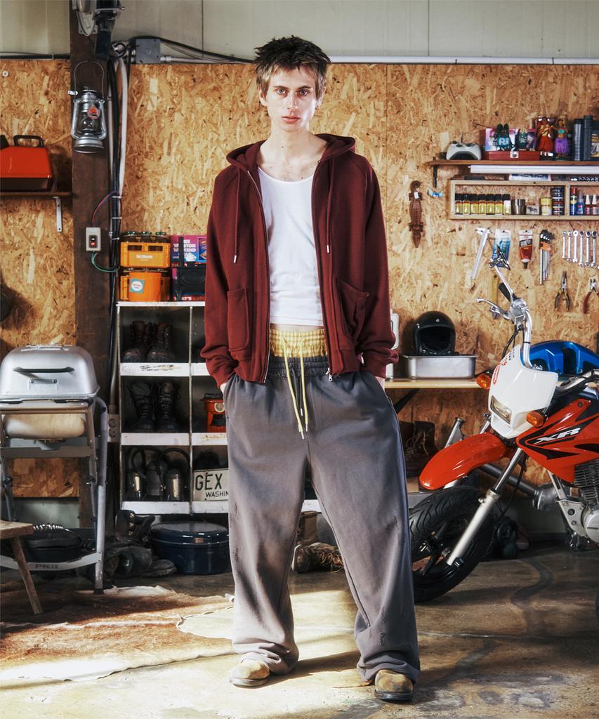 Thevinylhouse Stitch Hoodie Zip-Up Burgundy
