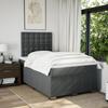 Box Spring Bed with Mattress Dark Gray 120 x 190 cm Fabric