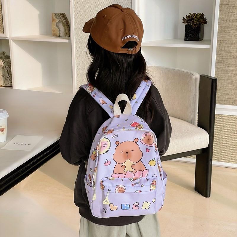 Print Lovely Animal Preschool Backpack For Children Soft Nylon Style Cute