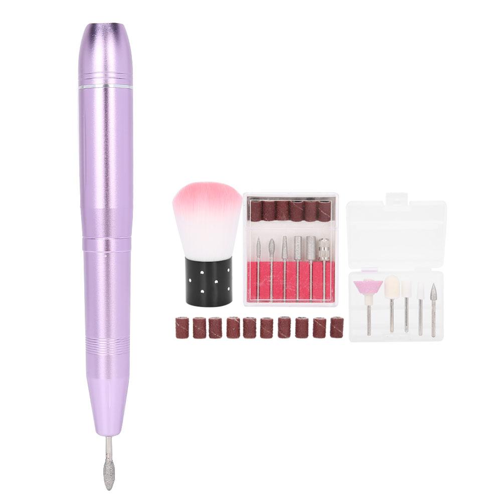 Nail Drill Pen Electric Nail Grinder Polisher Kit Portable Polishing Manicure ToolPink