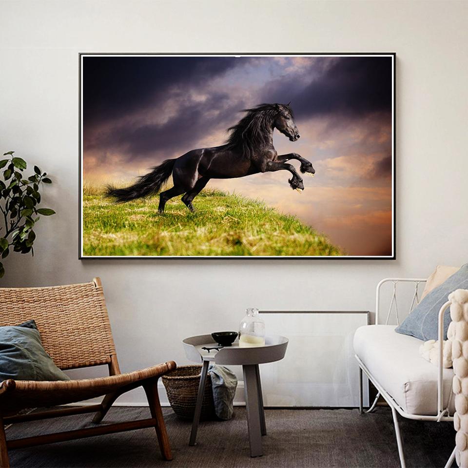 5D DIY Diamond Painting Animal Cross Stitch Kit Full Diamond Embroidery Horse Rhinestone Picture Mosaic Home Decoration Gift