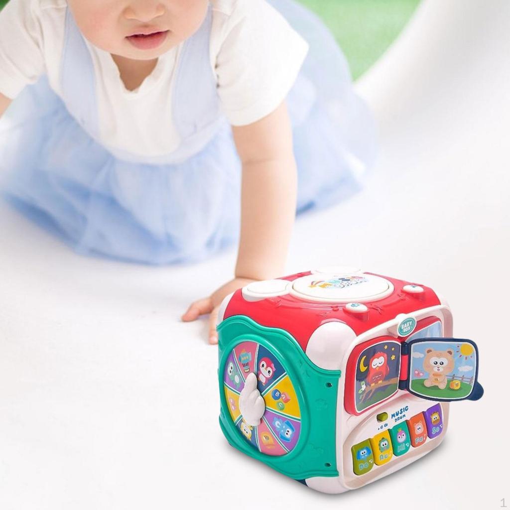 Baby Learning Activity Cube, 6 In 1 Multifunctional Play Center, Infant Educational Busy Center for