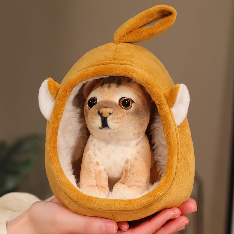 New Small Realistic Plush Toy Soft Dog Bed And Puppy 2-In-1 Plush Doll Kawaii Gift Stuffed Animal Giraffe Lion Tiger Plushies