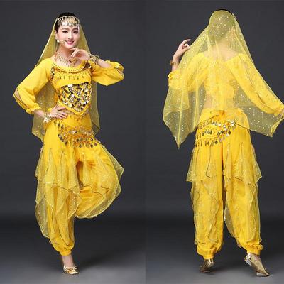 Adult Belly Dance Costume Set - Autumn/Winter Performance Wear for Indian Dance